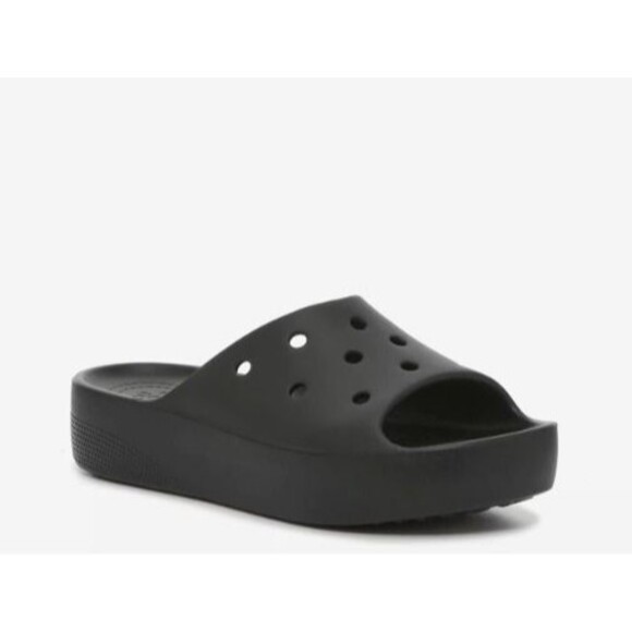 Crocs Classic Platform Slide Sandal Womens Size 9 Gently Used EUC Black - Picture 11 of 12